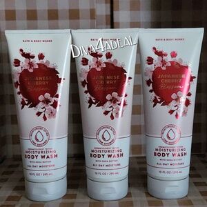 3X Bath & Body Works JAPANESE CHERRY BLOSSOM Moisturizing Body Wash Collection
